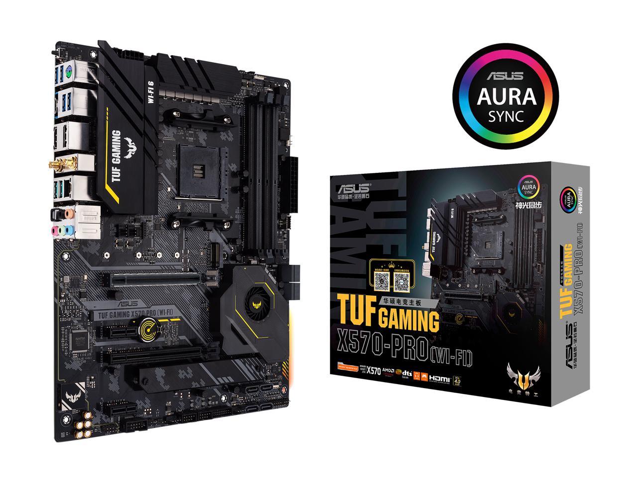 ASUS TUF Gaming X570-PRO (WiFi 6) AMD AM4 (3rd Gen Ryzen ATX Gaming Motherboard (PCIe 4.0, 2.5Gb LAN, BIOS Flashback, HDMI, USB 3.2 Gen 2, Addressable Gen 2 RGB Header and Aura Sync)