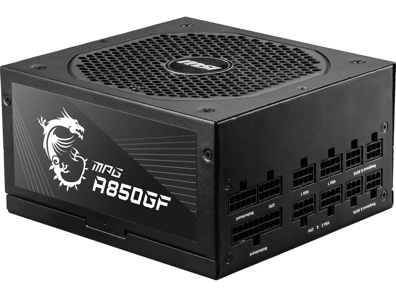 MSI MPG A850GF 850 W ATX 80 PLUS GOLD Certified Full Modular Active PFC PFC Power Supply