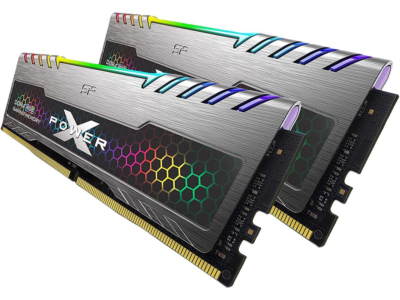 Silicon Power 16GB (2 x 8GB) DDR4 3200 (PC4 25600) 288-Pin XPOWER Turbine RGB DDR4 SDRAM Desktop Memory Model