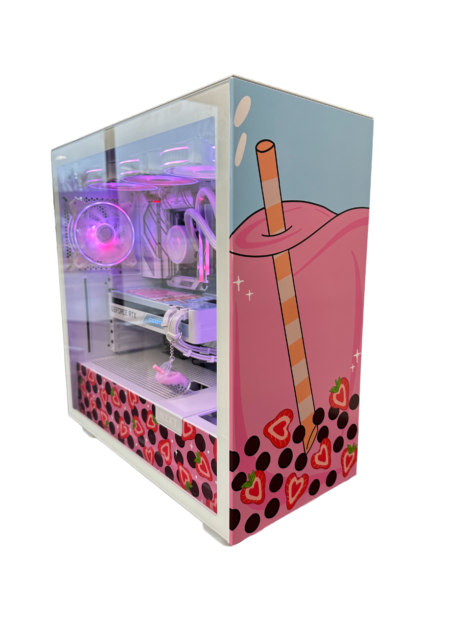 Strawberry Latte Boba Custom Gaming PC - AMD Ryzen 7 7700X - 8-Core 4.5 GHz, Nvidia RTX 3070 8GB, 32 GB (2 x 16 GB) DDR5-6000 CL36 Memory, 1TB SSD, WiFi & Win 11 Pro
